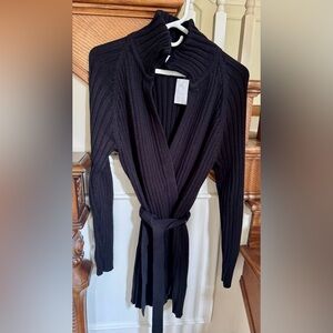 NWT JCrew Black Ribbed Knit Cardigan